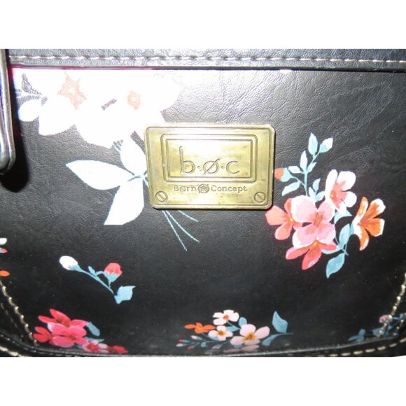 b.o.c Born Brierly Black Floral Vegan Leather Crossbody Gorgeous bag! - Picture 3 of 11